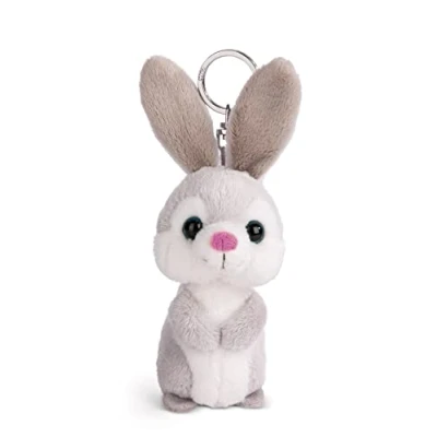 Immagine di NICI Coniglio Fynn Fluffy 10cm Grigio Dolcissimo Ciondolo sostenibile a Forma di Animale con Anello per cordini e Portachiavi, Colore, 49201