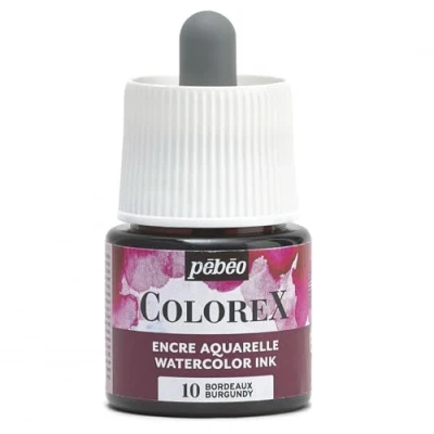 Immagine di Pébéo Inchiostro Colorex 45 ML Bordeaux Acquerello rosso Rendering Velouté da disegno multiuso per tutti i supporti