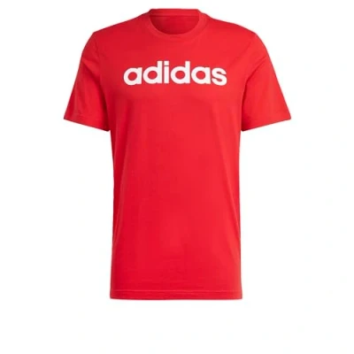 Immagine di adidas Uomo Essentials Single Jersey Linear Embroidered Logo Tee, Better Scarlet, S Tall