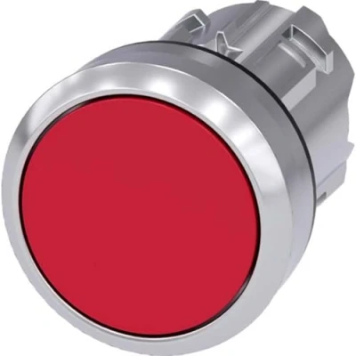 Immagine di Siemens 3SU10500AB200AA0 3SU1050 0AB20 0AA0 Pulsante Anello frontale in metallo, Lucido, Piatto Rosso 1 pz.