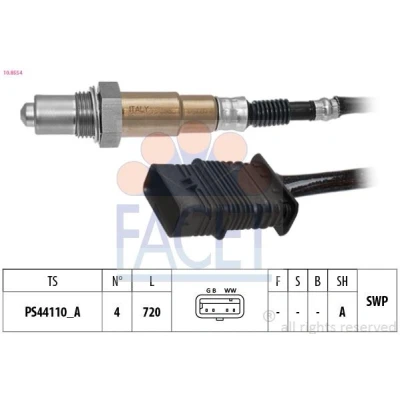 Immagine di FACET 10.8554 Sonda lambda riscaldato, planare, Filettatura prelubrificata BMW: 3 Coupe, Sedan, 1 Hatchback