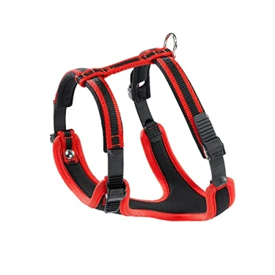 Immagine di Ferplast Pettorina Cane Taglia Piccola ERGOCOMFORT Small, Regolabile, Comoda, Imbottita, Chiusura a Doppia Microregolazione, Sgancio Rapido, Rosso