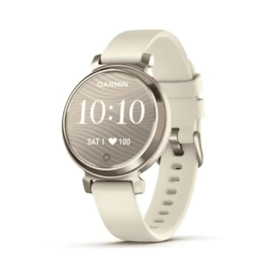 Immagine di Garmin Lily 2, Smartwatch Elegante e Compatto, 35 mm, Cassa in Metallo, Lente Decorata, Touchscreen, GPS Connesso, Activity Tracker, Cardio, PulseOx, App Fitness Sport, Cream Gold &amp; Coconut