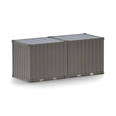 Immagine di herpa accessorio 2x container da 10ft Esercito, grigio marrone (non stampato) in scala 1:87, modellismo, miniatura, plastica