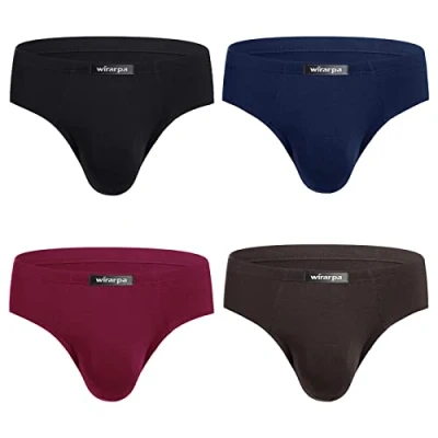 Immagine di wirarpa Slip Uomo Microfibra Pacco da 4 Mutande Elastico Tinta Unita Taglia S