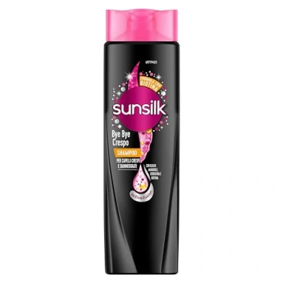 Immagine di Sunsilk, Shampoo Bye Crespo, per Capelli Crespi, Dona Morbidi, Visibilmente Sani e Luminosi, Formula Active Fusion Arricchita con Olio di Macadamia, Elastina Biotina, 400 ml