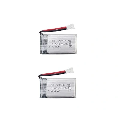 Immagine di YUNIQUE GREEN CLEAN POWER Set 2 Batterie Lipo Ricaricabili 720mAh 3.7V per Drone Compatibili con Syma X5, Cheerson CX 30W, Skytech M68, Wltoys F949 Alta Capacità, 45x25x10 mm 17 Gr, Silver