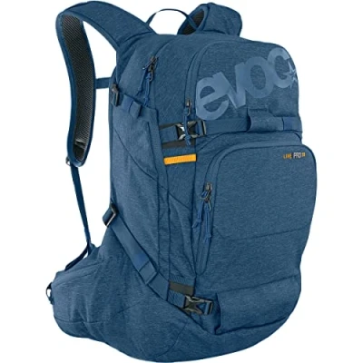 Immagine di Evoc LINE PRO 30 Touring Backpack (protezione LITESHIELD PLUS, abbraccio del corpo, supporto per sci, snowboard, tasca bottiglia d&#039;acqua, valanghe), blu denim