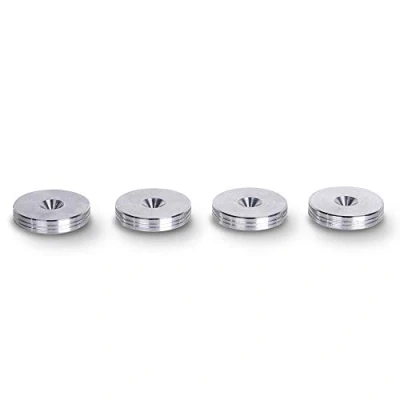 Immagine di PrecisionGeek Argento Alluminio Sottile Altoparlanti Piedino 20mm DIA 4pz