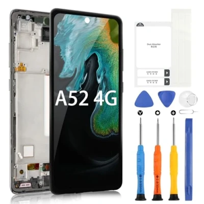 Immagine di ARSSLY Schermo LCD per Samsung Galaxy A52 4G A525 SM A525F A525F/DS A525M A525M/DS Display Touch Ricambio Digitizer Assembly con Strumenti(Nero Cornice,Incell)
