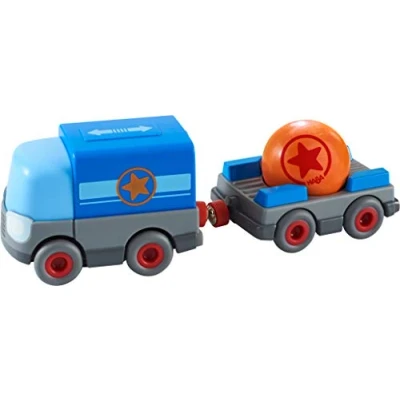 Immagine di HABA Kullerbü 304820 Camion a batteria con rimorchio, accessori per tutte le ferrovie Kullerbü, batteria, dai 2 anni in su