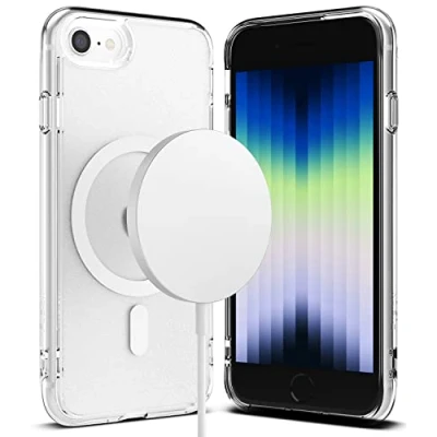 Immagine di Ringke Fusion Magnetic Compatibile con Cover iPhone SE 2022 5G (SE 3), 2020, 8, Custodia Anti Impronta Opaca Retro Rigida Antiurto Paraurti Comaptibile MagSafe Matte Clear
