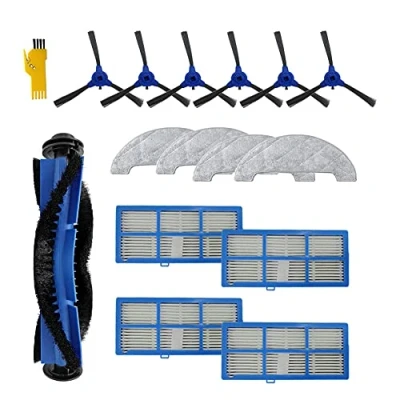 Immagine di Kit di accessori MIKONG per parti ricambio aspirapolvere robot Proscenic 850T 15 confezioni con spazzola principale e filtro laterale panno mocio