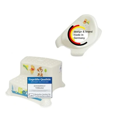 Immagine di 2er Set Z: Perl Premium Disney Winnie Puuh Bianco Bambino Sedile Wc + Zweistufiger Sgabello Scaletta per