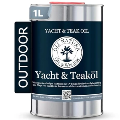 Immagine di OLI NATURA yacht e olio di teak (olio per legno esterni, protezione UV), contenuto: 1 litro, colore: