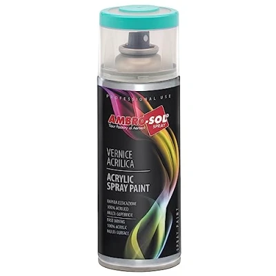 Immagine di Ambro Sol V4006027 Smalto Acrilico Multiuso, Vernice Brillante per Interni ed Esterni, Adatto Qualsiasi Tipo di Materiale, Bomboletta Spray in Banda Stagnata Riciclabile 400 ml, Verde Chiaro