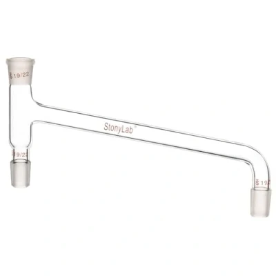 Immagine di stonylab Adattatore per Distillazione del Vetro, Chimica Piegata a 75 Gradi in Vetro Borosilicato Forniture di Laboratorio (19/22 Joint)