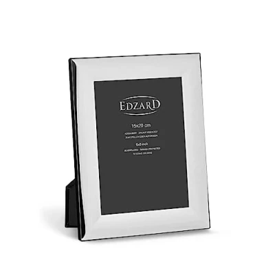 Immagine di EDZARD Cornice portafoto Gela, placcata in argento, anti ossidazione (per foto 15 x 20 cm, con 2 ganci)