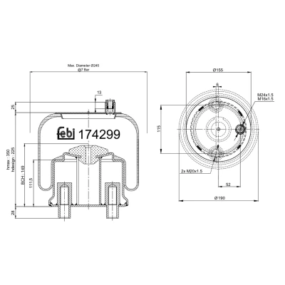 Immagine di FEBI BILSTEIN 174299 Soffietto, Sospensione pneumatica