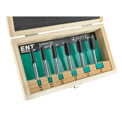 Immagine di ENT 09010 Set di 6 pezzi frese per scanalature HW con tagliente basic Ø 8 10 12 16 18 20 mm gambo lunghezza: 90