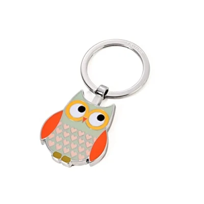 Immagine di Troika Portachiavi Rosy con ciondolo a forma di gufo in metallo colorato KR14 13/GR, multicolore, 7,7cm, moderno