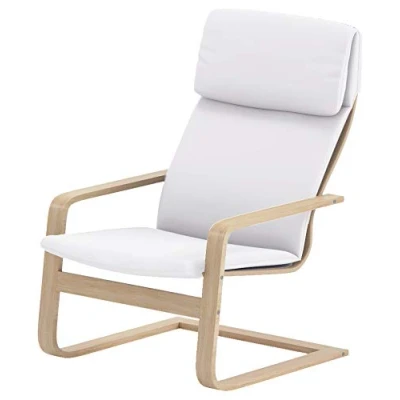 Immagine di Custom Slipcover Replacement Solo copertura La sedia non è inclusa. Rivestimento in cotone per poltrona Ikea Pello (cotone bianco)