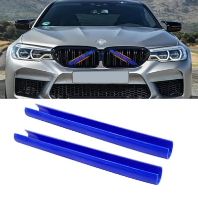 Immagine di TTCR II 1 Paio Strisce della Griglia, Inserti Griglia Trim, Emblema per Inserti, compatibile con Serie 2 3 4 5 6 7 F20 F21 F22 F23 F30 F31 F32 F33 F36 G30 G32 G11 G12 G14 (Blu)