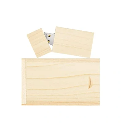 Immagine di GARRULAX chiavetta USB, 16 GB, in legno, USB 2.0, ad alta velocità, a forma di penna, memoria per la data archiviazione, U Disk (acero)