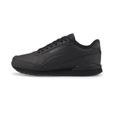 Immagine di Puma Runner JR Unisex Sneakers basse per bambini, Taglia: 38.5, Black Finta pelle di alta qualità