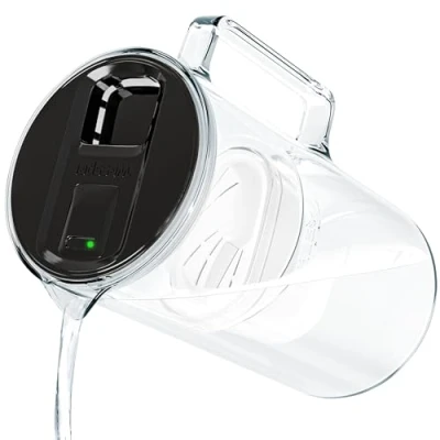 Immagine di Wessper Caraffa Filtrante Acqua con Indicatore a LED, 3 Litri, Brocca Cartuccia Filtro Acqua, in Vetro, Senza BPA “BPA FREE, Nero