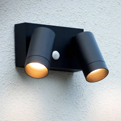 Immagine di Lucide Applique da esterni Taylor sensore, 2 luci nero