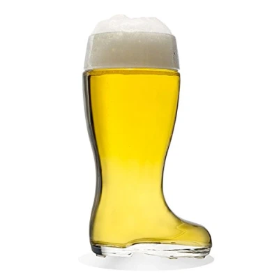 Immagine di STÖLZLE LAUSITZ Bicchiere da birra a stivale 1250 ml I bicchieri di bella forma 1l lavabile in lavastoviglie cristallo pregiato senza piombo infrangibile grande