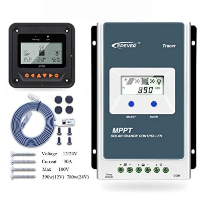 Immagine di EPEVR MPPT Solar Charge Controller Tracer A Serie 10A/20A/30A/40A con 12V/24V DC Identificazione automatica della tensione di sistema(30A+MT50)