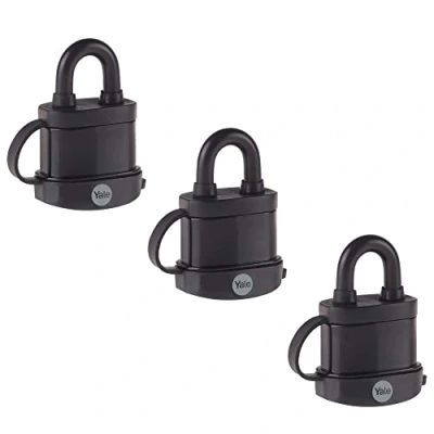 Immagine di Yale Lucchetto di alta sicurezza resistente agli agenti atmosferici Y222B/35/122/3 corpo 35mm, arco in acciaio indurtio, 3 chiavi, confezione lucchetti KA