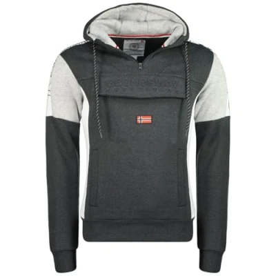 Immagine di Geographical Norway Fago Men Hood Felpa con Cappuccio, Gris Fonce, XL Uomo