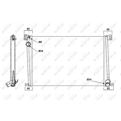 Immagine di NRF Economy Class 58472A Radiatore motore Alluminio 600 415 18 Alette di raffreddamento montate meccanicamente MINI: Hatchback, Countryman, Cabrio