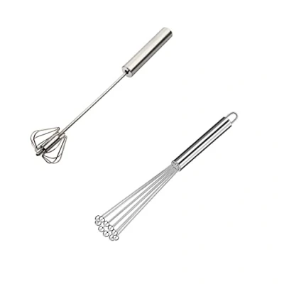 Immagine di Naisfei Frusta da cucina in Acciaio Inossidabile, Cucina, 2 Pezzi Frustino Acciaio, frullino manuale, agitatore di uova professionale per o ristorante