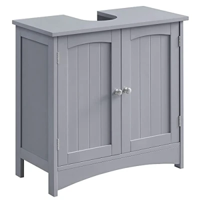 Immagine di VASAGLE Mobile Sottolavabo per Bagno, Mobiletto da Sottolavandino con 2 Ante, Ripiano Regolabile, Capiente, Stile Country, 30 x 60 cm, Grigio Mistico BBC001P36