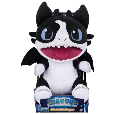 Immagine di Dreamworks Dragons Thunder Plush with Plasma Blast Feature, 11&quot; Animal Stuffed Animal, The Nine Realms, Kids Toys for Ages 4 And Up