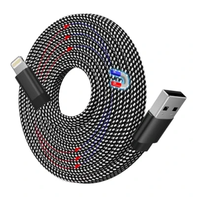 Immagine di Magtame Cavo Phone 1.5M Magnetico, Light ning USB Certificato MFi Cavetto, Spirale Filo Caricatore Carica Rapida Caricabatterie Nylon per 14 13 Pro Max 12 11 XR XS X Plus SE Piatto
