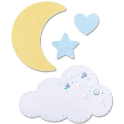 Immagine di Sizzix Bigz L Fustella Moon &amp; Cloud di Olivia Rose 665963 Capitolo 3 2022, Carta Metallo, Multicolor, One Size