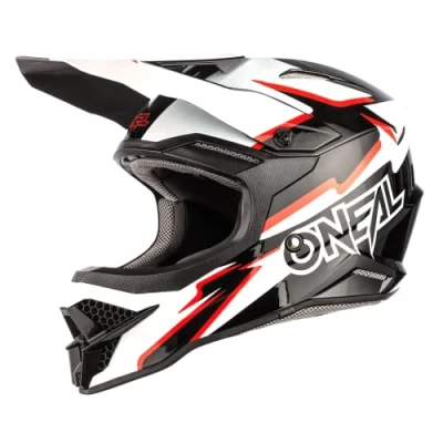 Immagine di O&#039;NEAL Casco da motocross MX Moto Calotta in ABS, Standard di sicurezza ECE 22.05, Prese d&#039;aria per una ventilazione ottimali 3SRS Helmet Voltage Adulto Nero Bianco Taglia L