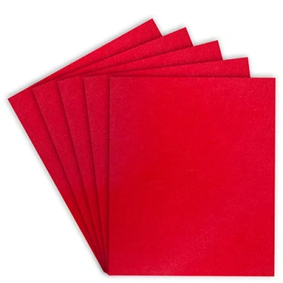 Immagine di SAVITA 5 pezzi 25,4 x 22,8 cm 3 mm di spessore fogli feltro, quadrati tessuto artigianale duro in feltro rigido(rosso)