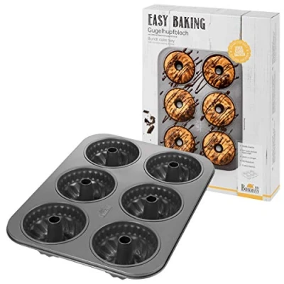 Immagine di Birkmann Easy Baking 881518 Teglia per mini torte, muffin e cupcake, con rivestimento antiaderente codice ricettario