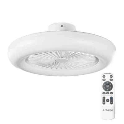 Immagine di Noaton Ventilatore da soffitto 11055W Callisto Bianco, lampadario LED max 48W Dimmerabile 3 temperature di colore, telecomando, timer, portata d&#039;aria fino a 45 m3/min, diametro 55cm