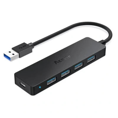 Immagine di Aceele Hub USB 3.0 4 porte, Mini Data 5 GBP/s per Mac Pro/Mini, Serie Microsoft Surface, Surface Pro 2017, Nintendo Wii, XPS, Computer portatile, Hard Disk Mobile, ecc.