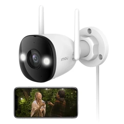 Immagine di Imou 5MP Telecamera Wi Fi Esterno, Videocamera Sorveglianza con Rilevamento IA Umano/Auto, Audio Bidirezionale, Visione Notturna a Colori, IP67, Compatibile Alexa, 2,4GHZ, Bullet 3