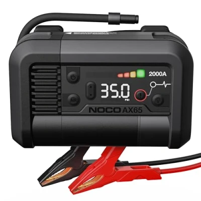 Immagine di NOCO Boost Air AX65: Avviatore di Emergenza da 2000A con Compressore d’Aria 22A e 100 PSI Per Motori Benzina fino a 8,0L Diesel 6,0L Gonfia gli Pneumatici 0 40 in 2,0 Minuti