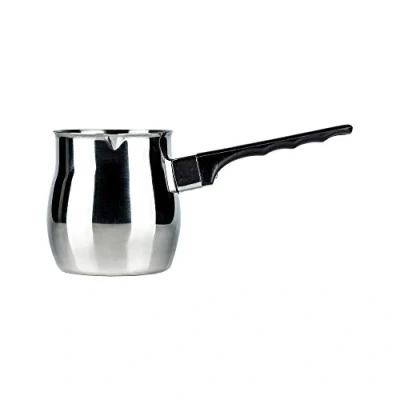 Immagine di Café Olé S8059/12 Caffettiera Turca in Acciaio Inox Cezve Ibrik Style Tradizionale Macchina da caffè 340 ml, Inossidabile, Argento, 12oz (340ml)