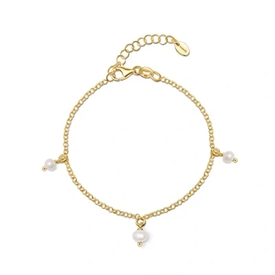 Immagine di Amberta Bracciale con Perle per Donna in Argento Sterling 925: Oro Coltivate 4 5 mm
